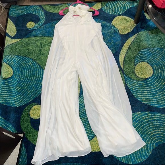MSK HALTER WHITE JUMPSUIT MEDIUM - Picture 5 of 9